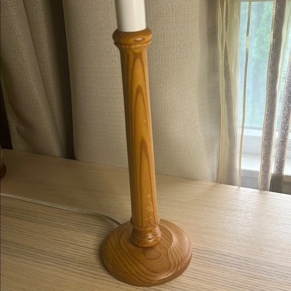 Vintage IKEA Elegant Pleated Shade Table Lamp with Natural Finish